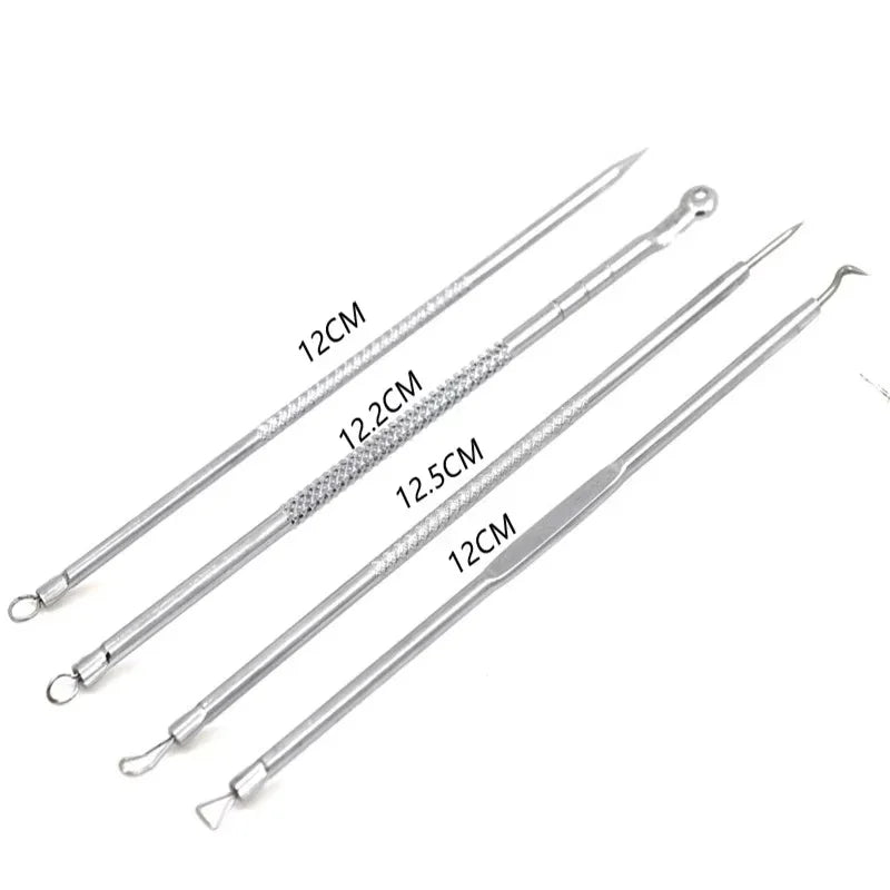 4Pcs Blackhead Remover Acne Needle Facial Cleansing Acne Extractor Remove Blackhead Pores Cleaning Tools