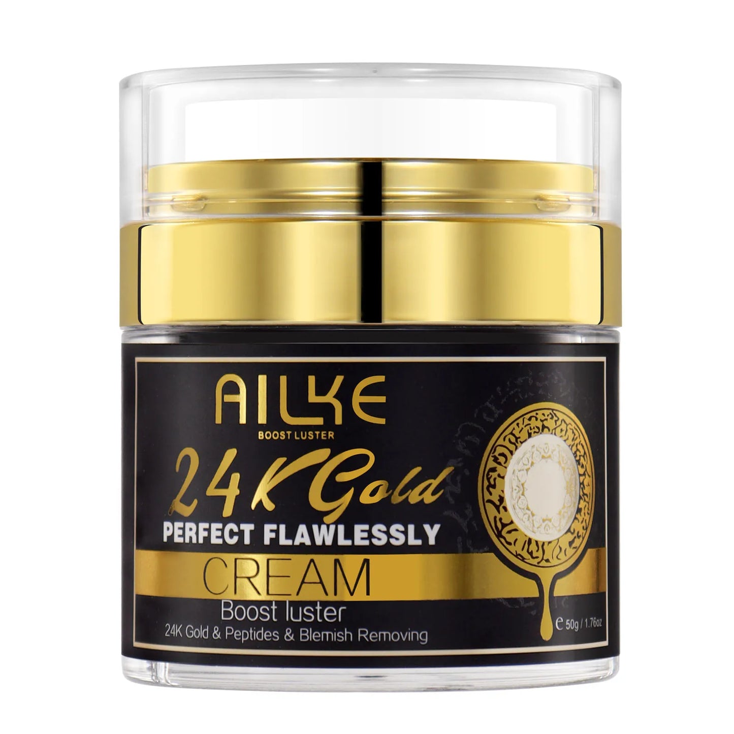 AILKE 24k Gold Perfect Flawlessly Face Cream, Whitening, Reduce Blemish, Melanin, Improve Dull Skin, With Glutathione Vitamin C