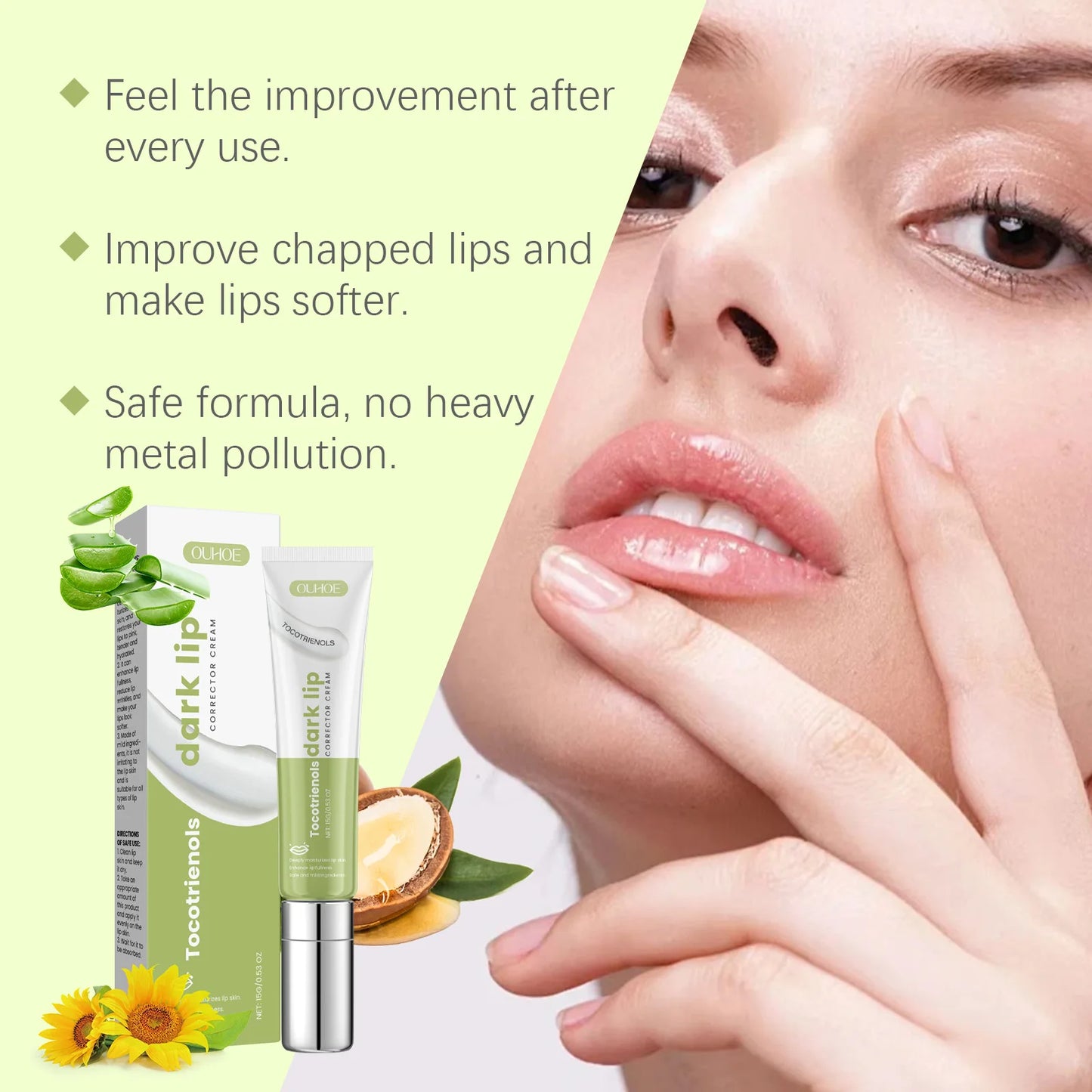 Ouhoe Remove Dark Lip Balm Moisturizing Gloss Exfoliating Lightening Melanin Repair Cracking Lip Plumping Lip Cream Pink Lip Oil