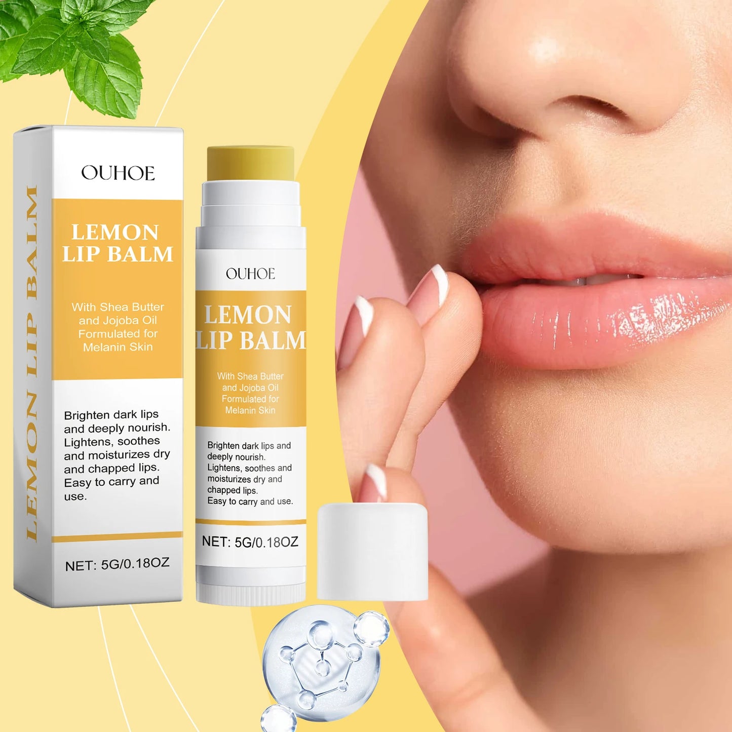 Ouhoe Remove Dark Lip Balm Moisturizing Gloss Exfoliating Lightening Melanin Repair Cracking Lip Plumping Lip Cream Pink Lip Oil