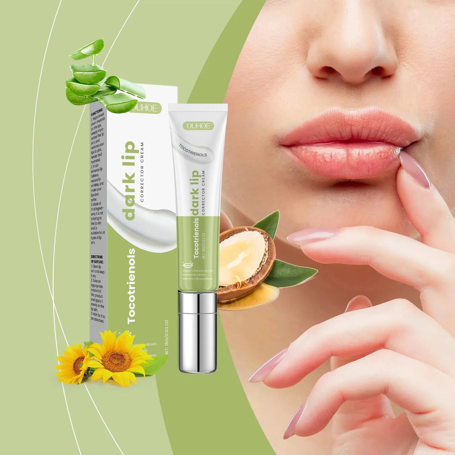Ouhoe Remove Dark Lip Balm Moisturizing Gloss Exfoliating Lightening Melanin Repair Cracking Lip Plumping Lip Cream Pink Lip Oil