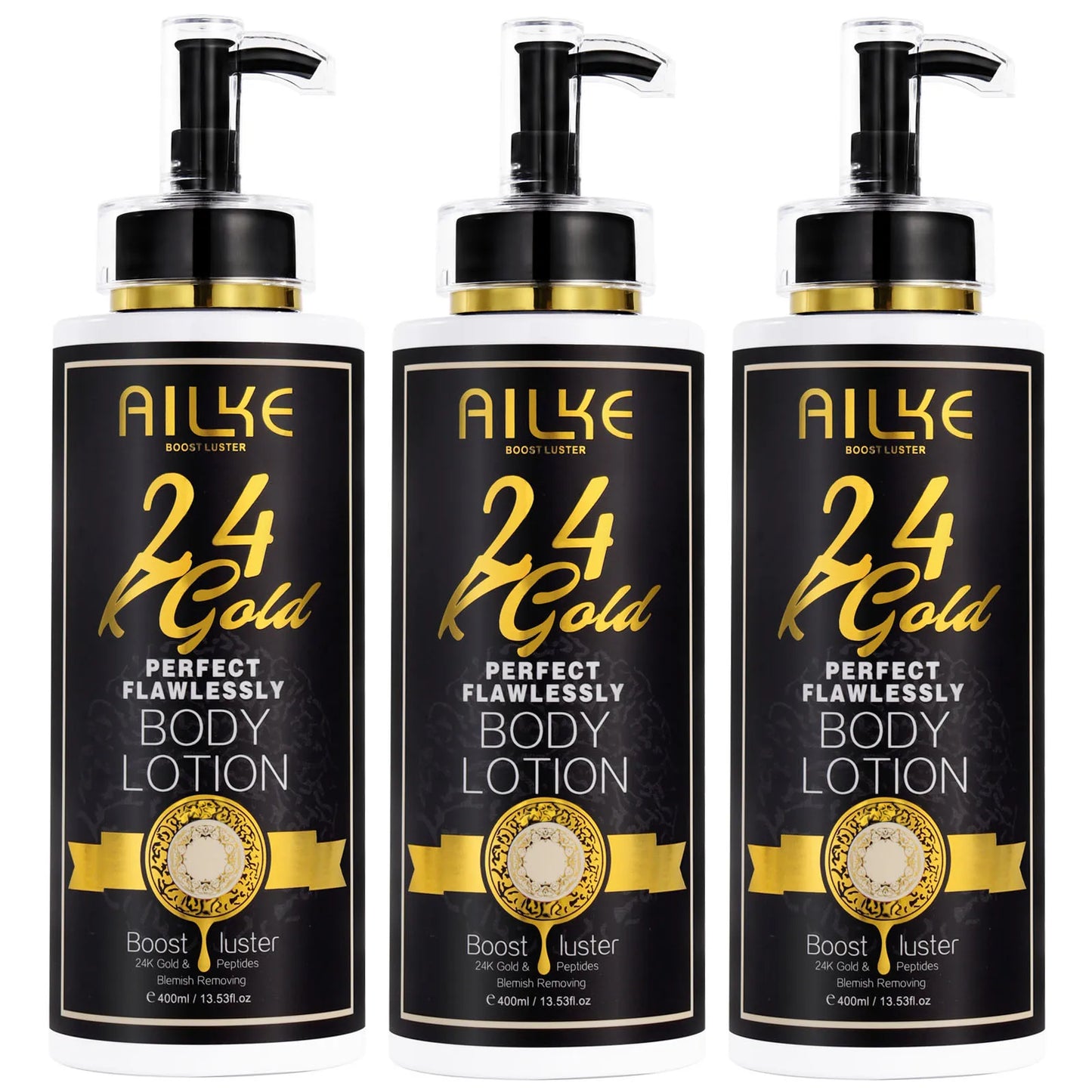 AILKE 24k Gold Whitening Range For All Skin Types, Remove Dark Spots, Wrinkles, Hyperpigmentation, Moisturizing, Hydration