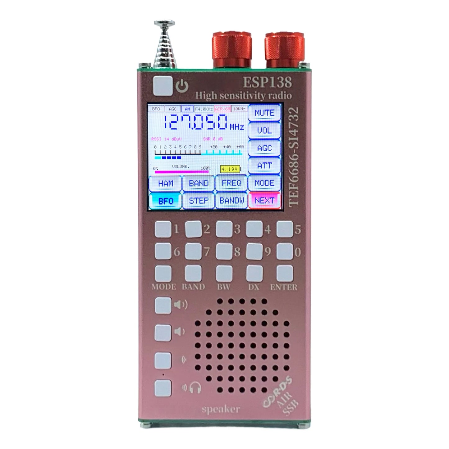 Dual Modes High Sensitivity Radio 2500mAh RDS Data Display Radio ESP138 ESP32 SI4732 Hand-Held Radio Receiver for Indoor Outdoor