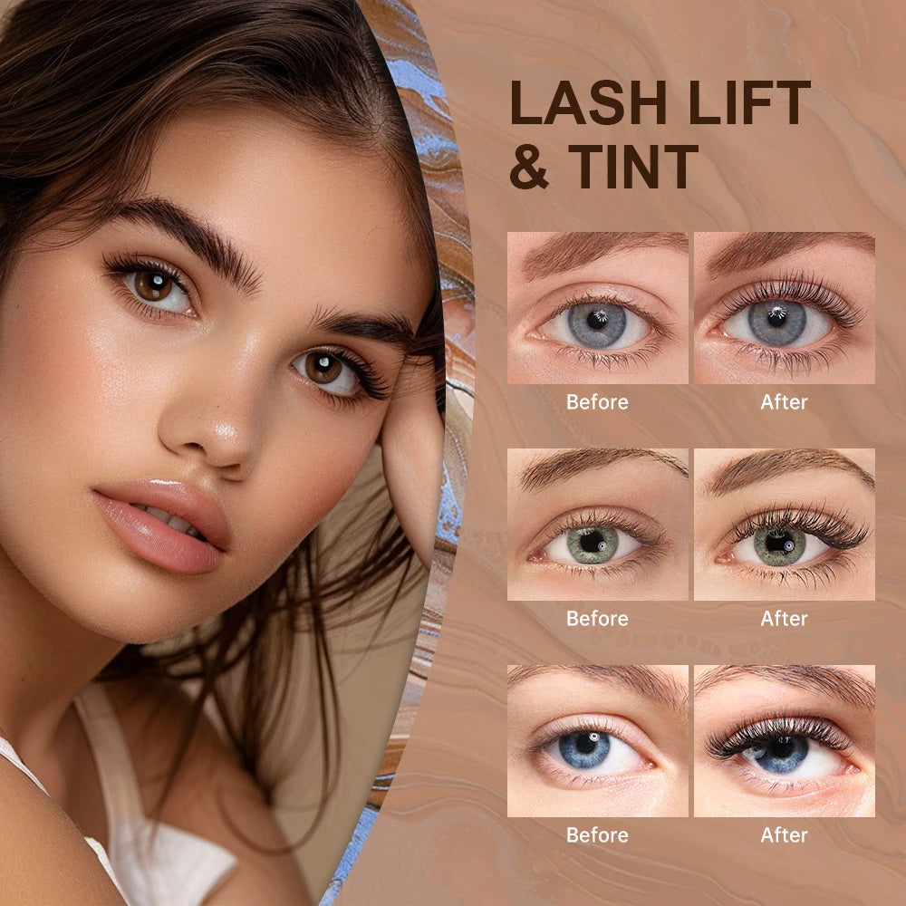 Lakerain Lash Lift and Tint Kit Professional Eyelash Lifting Perming Dyes Lashes Tint Woman Makeup Tool Curling Lashing Home Use