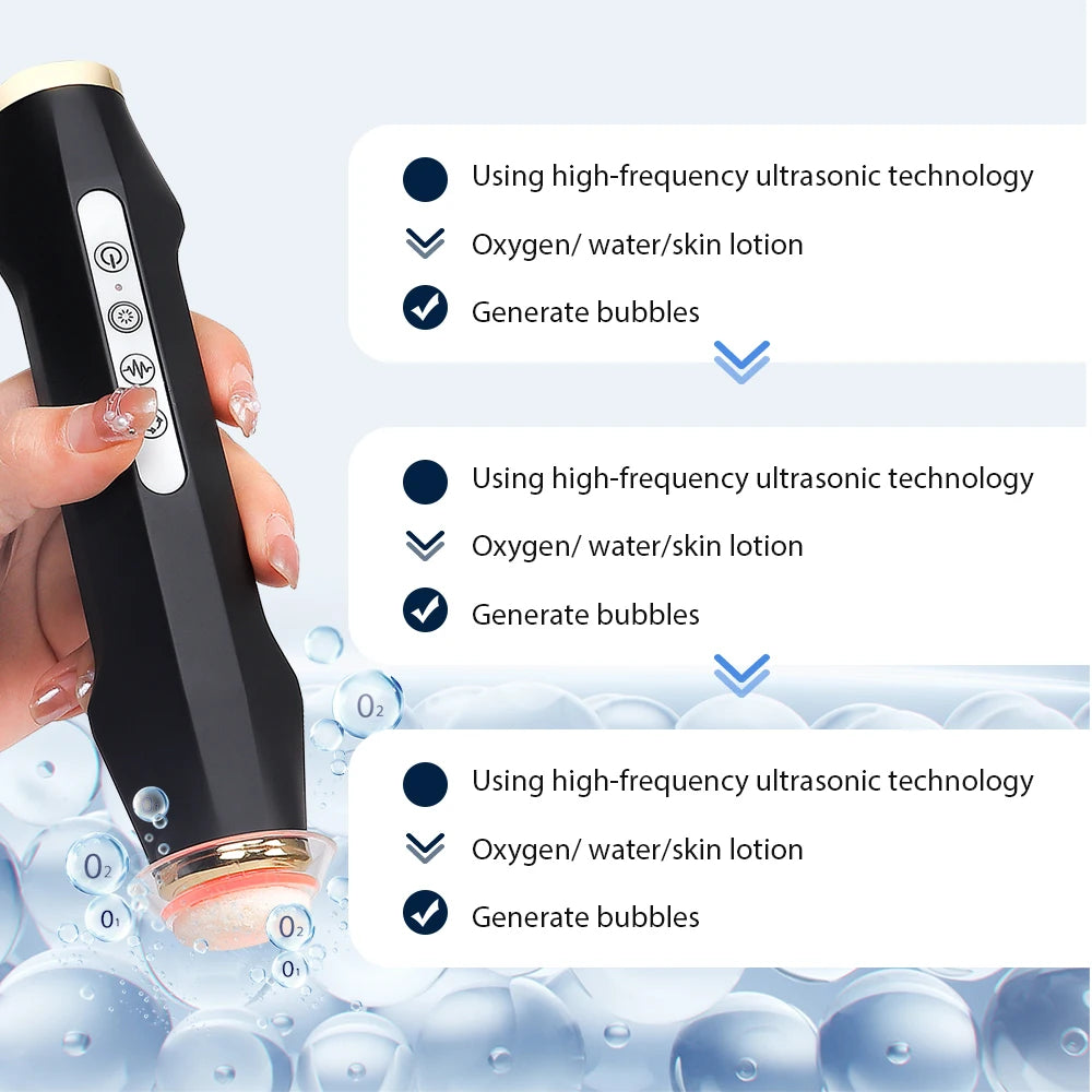 Facial CO2 Oxygen Bubble Machine Rechargeable Exfoliate Device Handheld Facial Clean Machine Wrinkle Removal Beauty Device