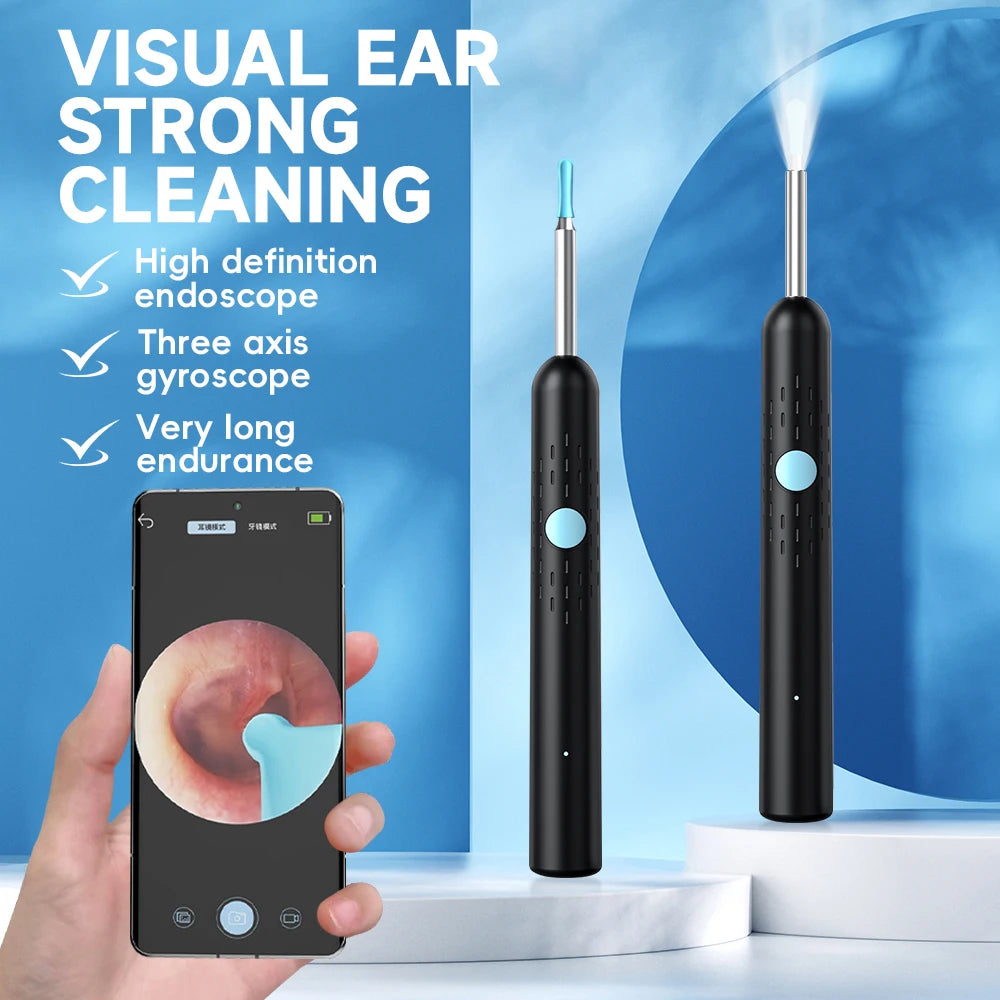 Smart Visual Ear Cleaner with Camera Ear Sticks USB Rechargeable Ear Wax Removal Tool WIFI Connection LED Lights Earpick Kit