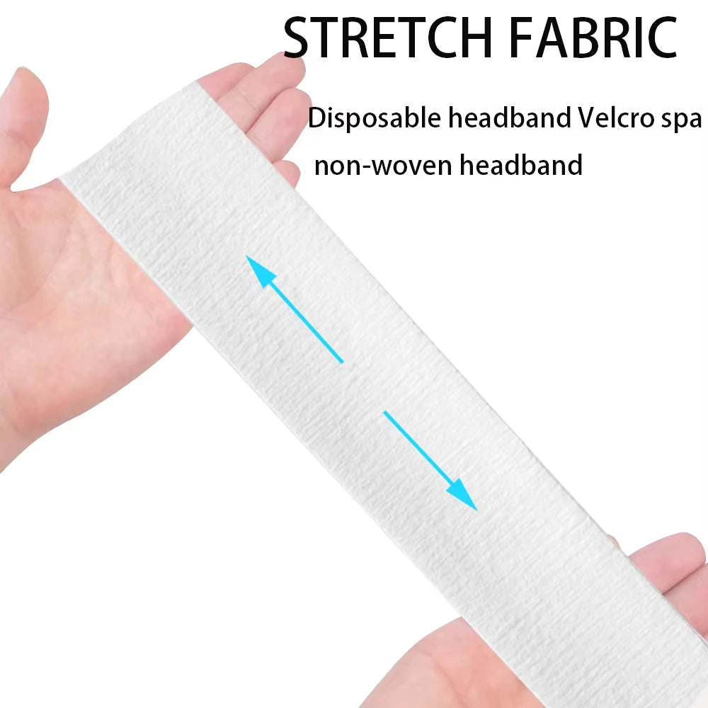 Disposable Spa Facial Headband Stretch Non-Woven Facial Headbands Soft Skin Care Hair Band For Esthetician Women Beauty Supplies