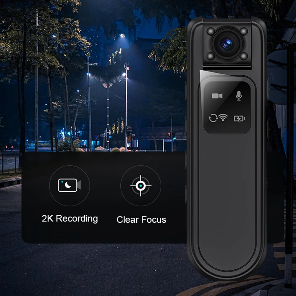 HD 2K Mini Camera Infrared Night Vision WiFi Miniature Camcorder Wearable Small Body Worn Cam for Law Enforcement