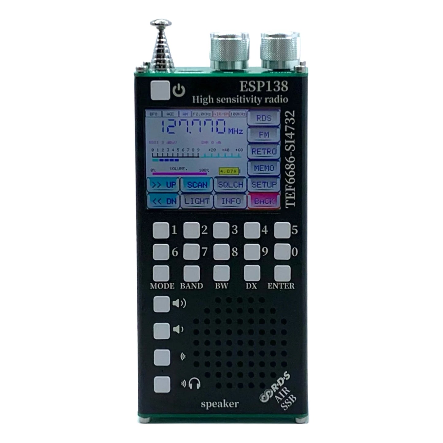 Dual Modes High Sensitivity Radio 2500mAh RDS Data Display Radio ESP138 ESP32 SI4732 Hand-Held Radio Receiver for Indoor Outdoor