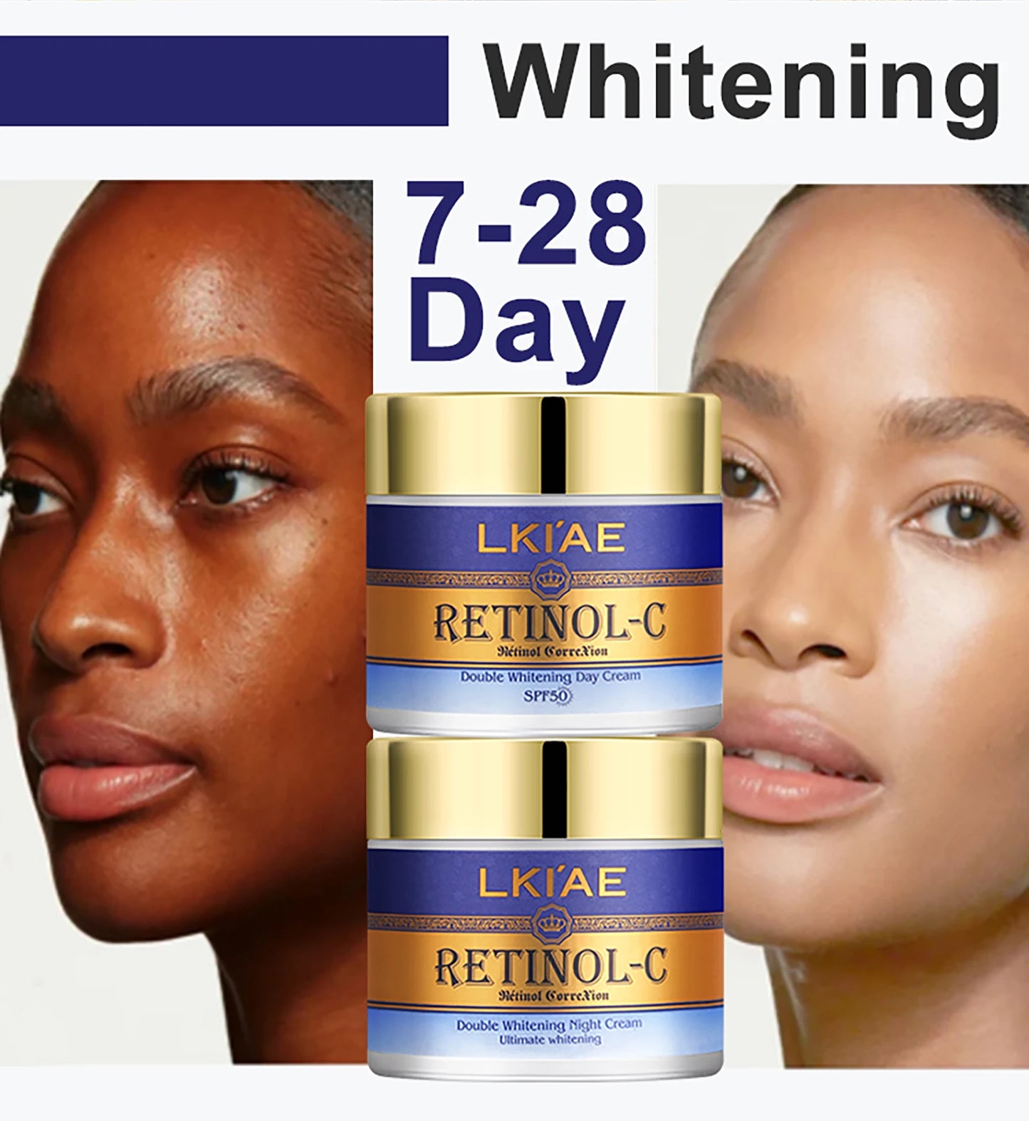 AILKE Day And Night Retinol Whitening Face Cream, Cleaning, Reduce Dark Spots, Wrinkles, With Snail Extract, For All Skin Types