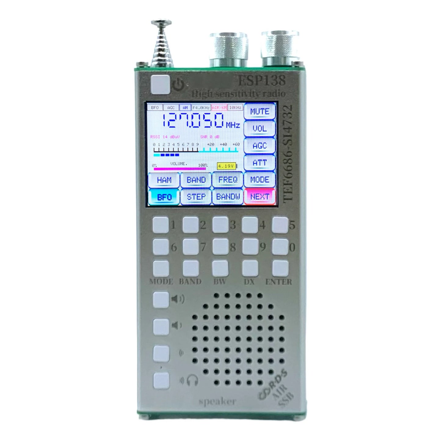 Dual Modes High Sensitivity Radio 2500mAh RDS Data Display Radio ESP138 ESP32 SI4732 Hand-Held Radio Receiver for Indoor Outdoor
