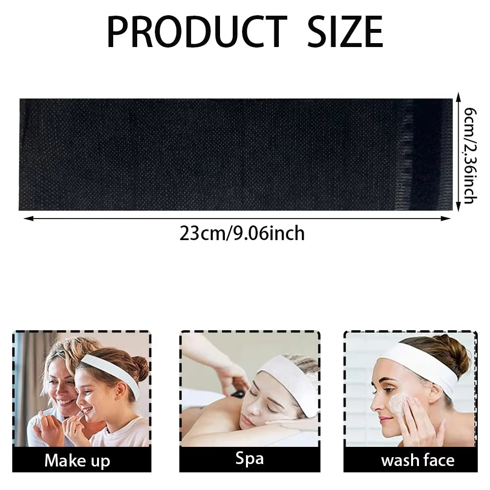 Disposable Spa Facial Headband Stretch Non-Woven Facial Headbands Soft Skin Care Hair Band For Esthetician Women Beauty Supplies