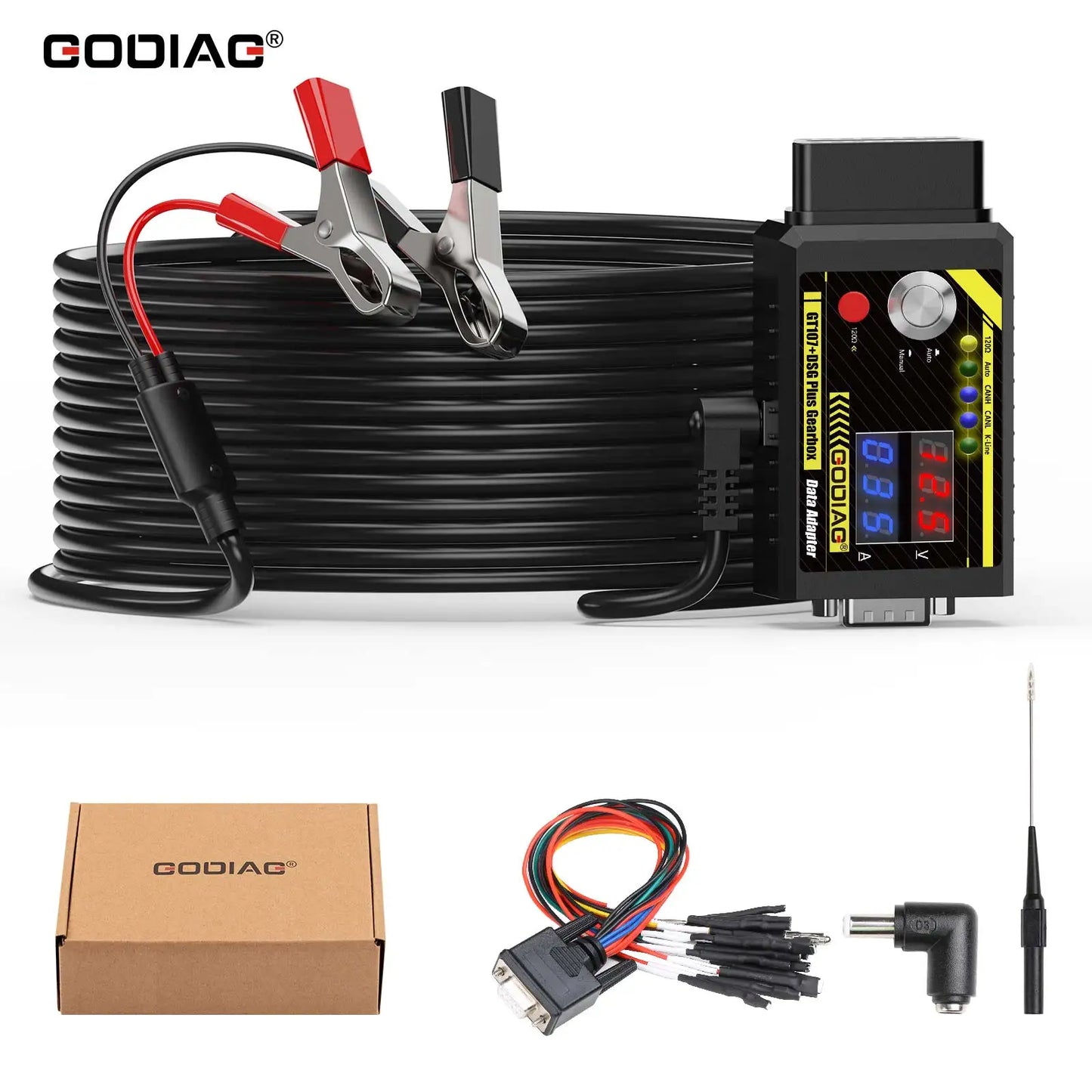 GODIAG GT107+ DSG Plus Gearbox Data Adapter with Voltage Current Display For DQ250 DQ200 VL381 VL300 DQ500 DL501 for Benz/BMW