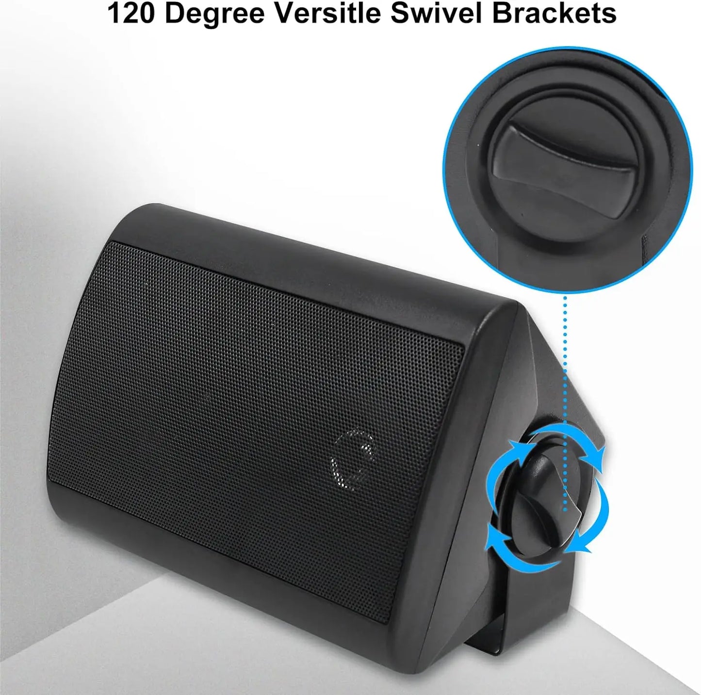 Herdio Passive Outdoor Speakers Wired Waterproof All-Weather Durability 400W Mounted  with Tweeter for Patio Backyard (2 Pairs)
