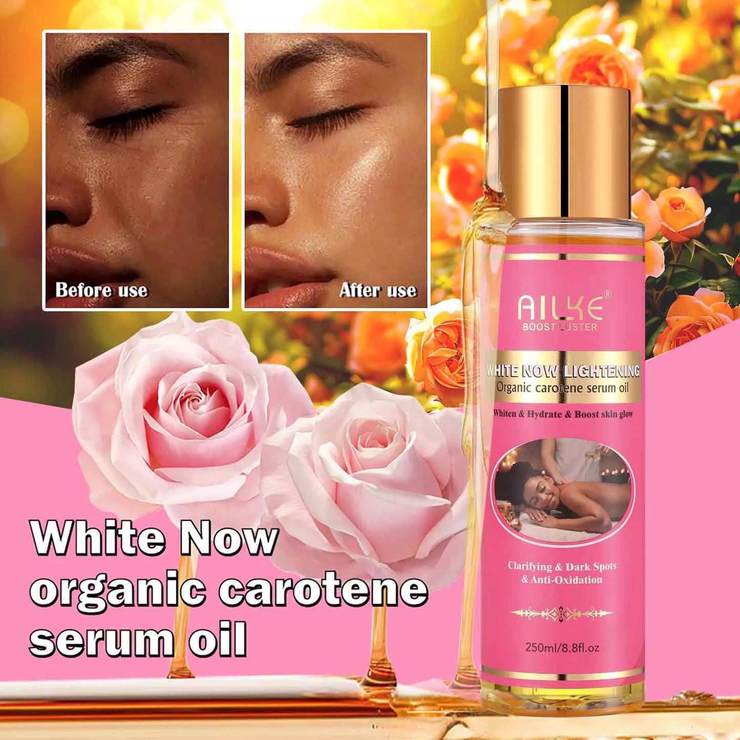 AILKE Natural Skin Cleansing Set, Cleanses Darkness, Stains, Moisturizes, Lightening, Smooth, Improve Rough and Dry Skin