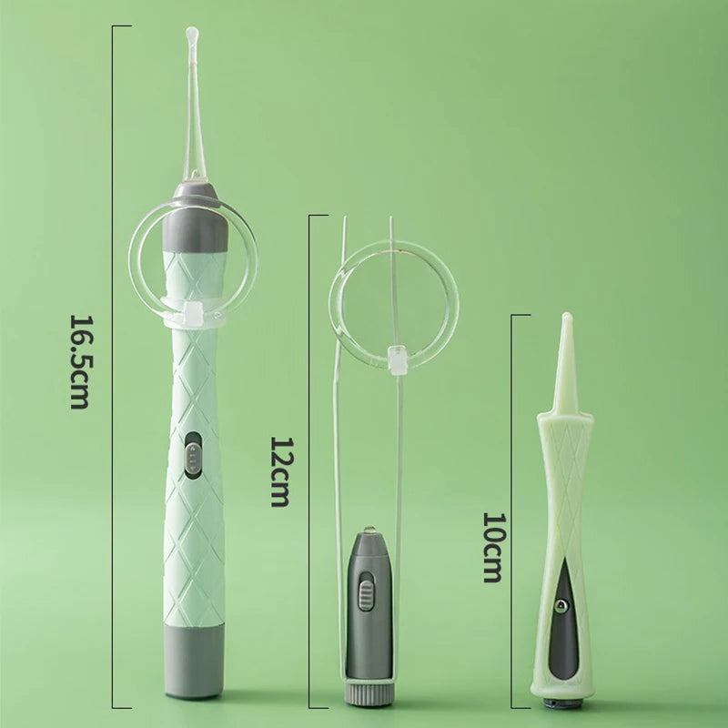 Luminous Ear Spoon Set Ear Wax Removal Cleaning Tweezers LED Light Earpick Nose Clip Children Adults Ear Care Tools Kit USBcharg