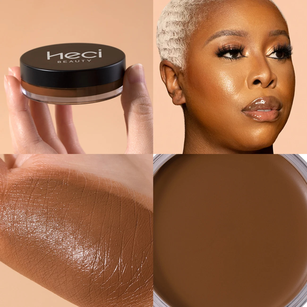 Waterproof Foundation Full Coverage, Oil-control Matte Velvet Nourishing Flawless Cream Foundation, 0.7oz Cream Bronzer Makeup