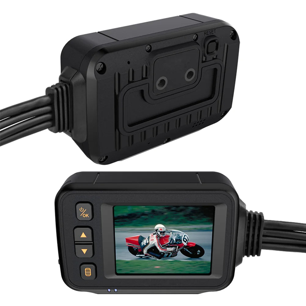 1080P Waterproof Motorcycle Camera DVR Motorcycle Dashcam 2 Inch Display Front Rear Camera Driving Recorder Box DVR Dash Cam
