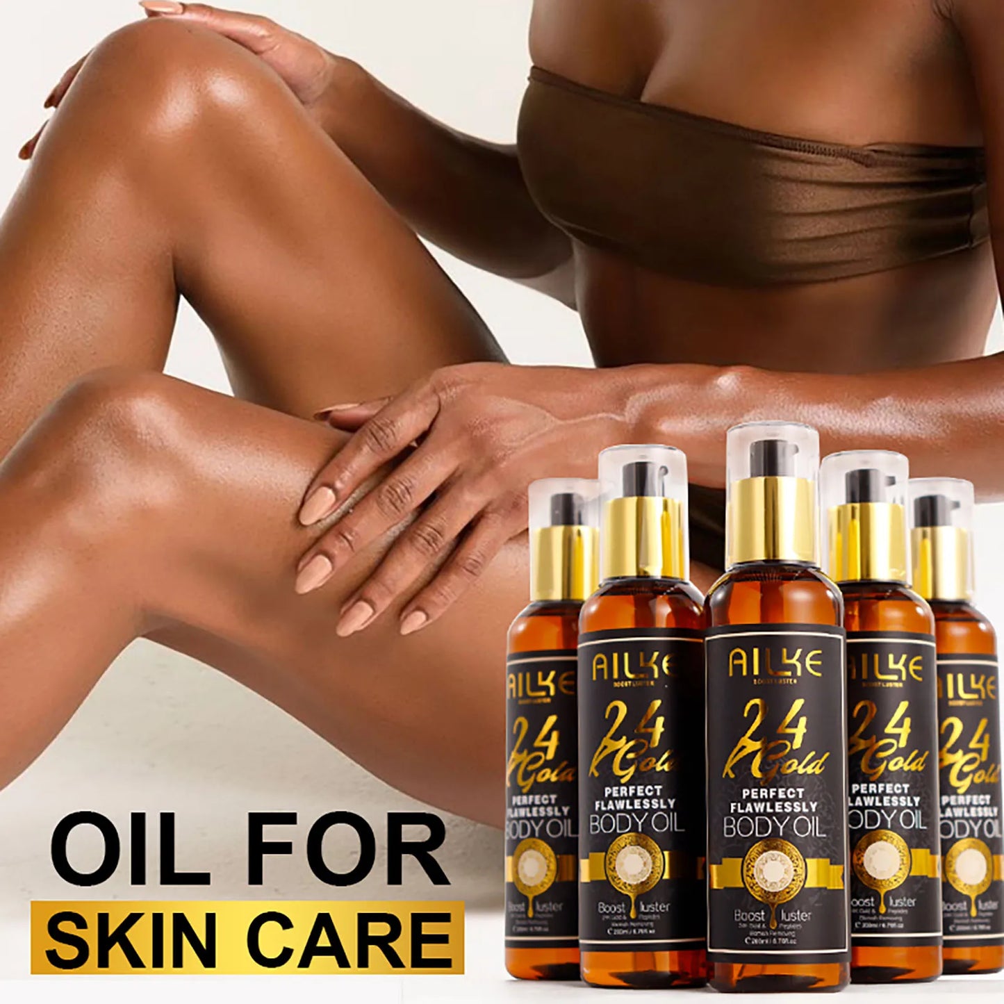 AILKE 24k Gold Whitening Range For All Skin Types, Remove Dark Spots, Wrinkles, Hyperpigmentation, Moisturizing, Hydration