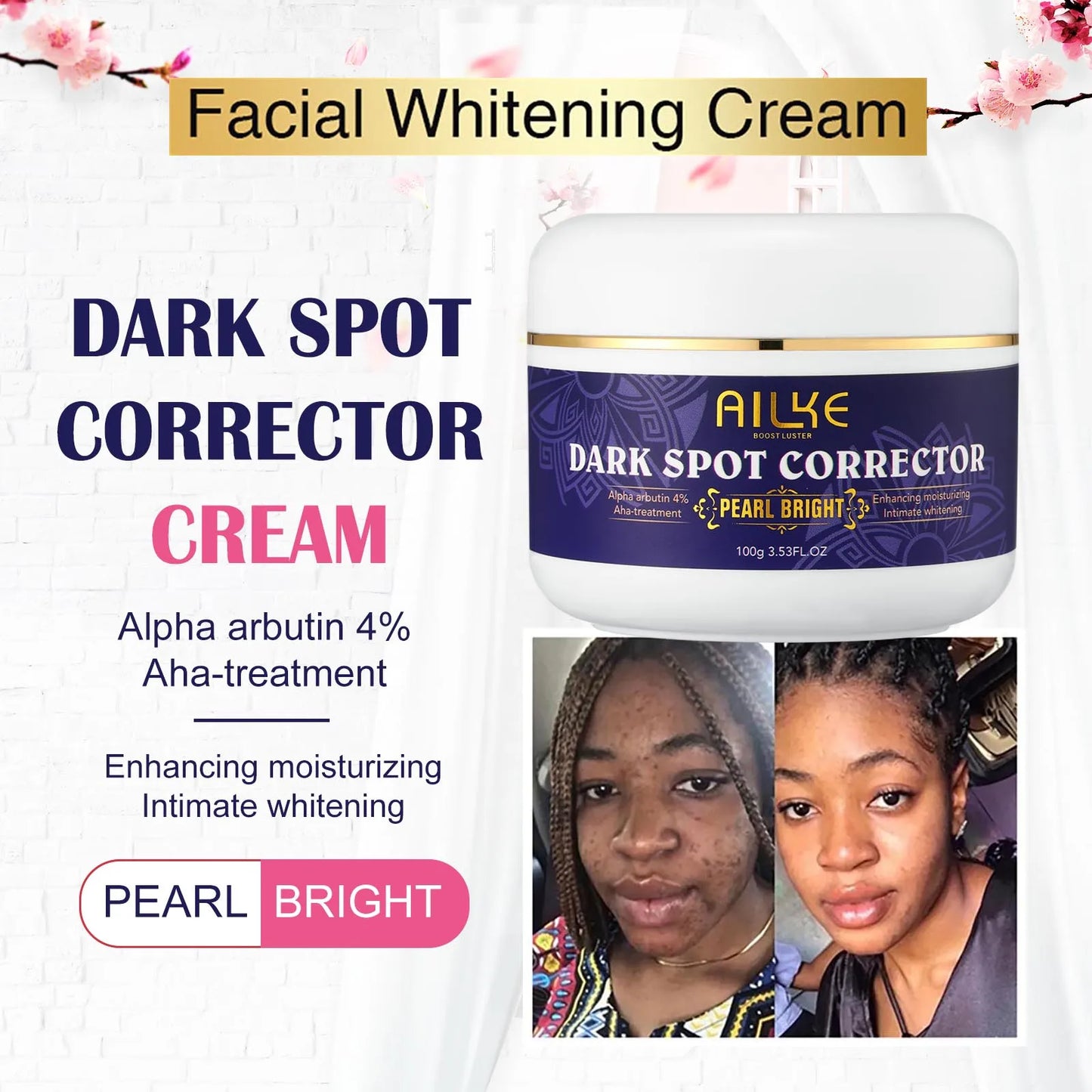 AILKE Whitening Skin Care Set, Reduce White, Dark, and Black Spots, Moisturizing, Clean Skin, Lightening for All Skin Types
