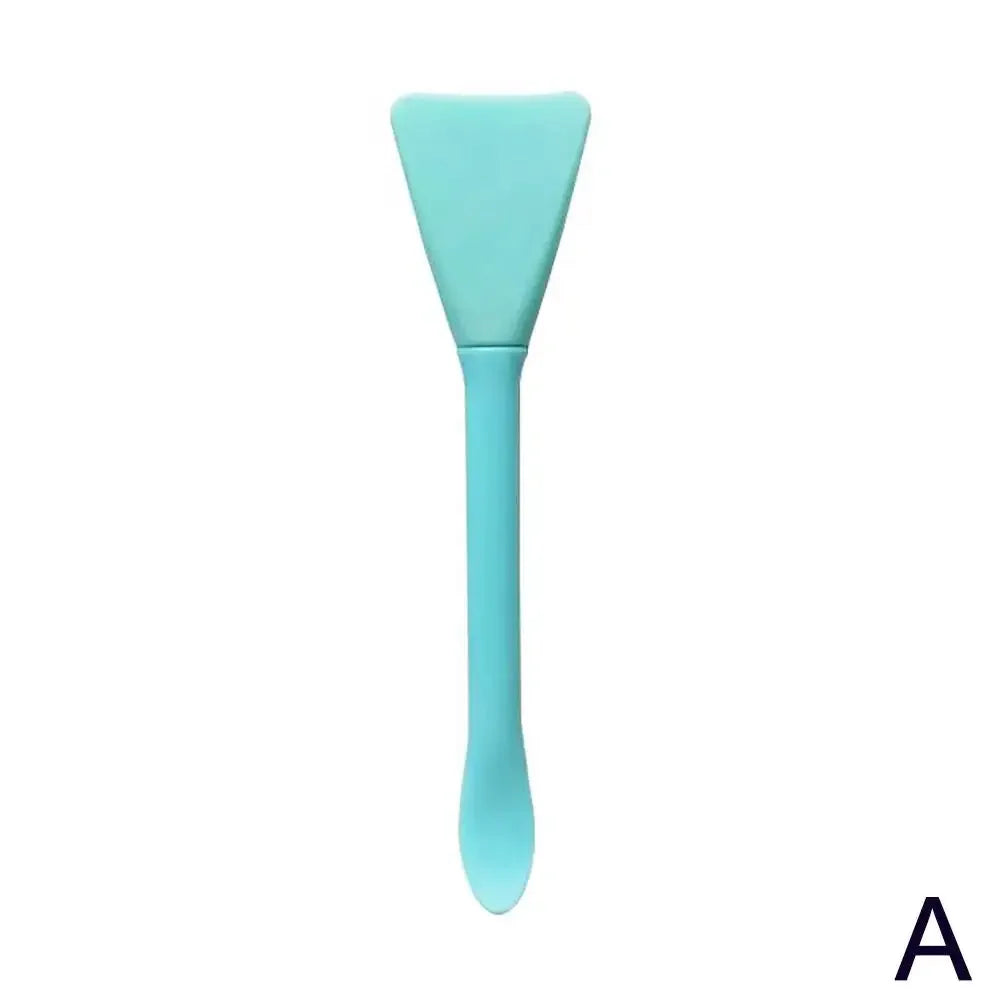 Double Head Dual-use Facial Mask Brush Silicone Facial With Scoop Apply Mud Film Facial Mask Brush Facial Beauty Tool