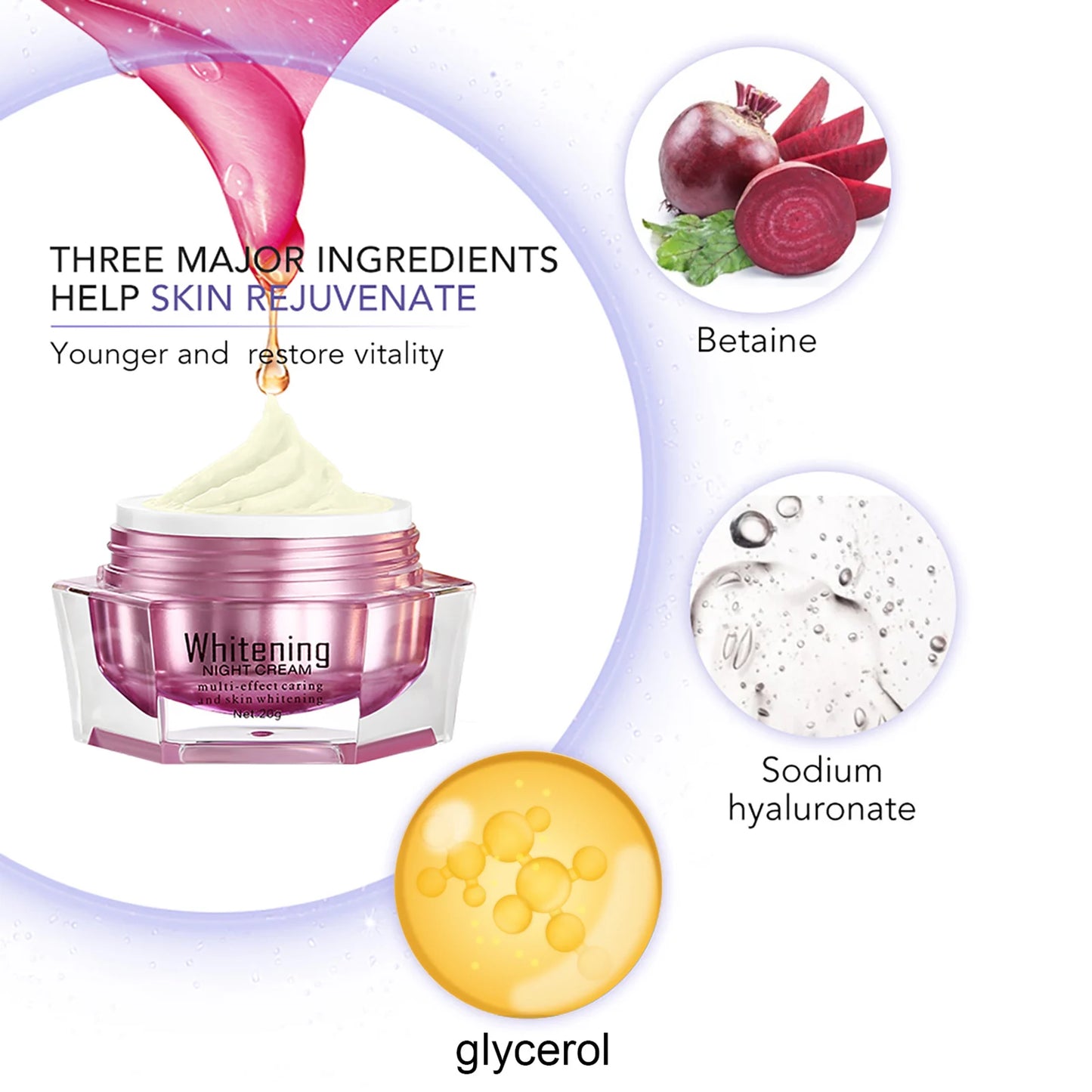 AILKE Lightening Anti-Wrinkle Face Cream With Collagen, Hyaluronic Acid, Whitening Skin Care Women Facial Moisturizer Set