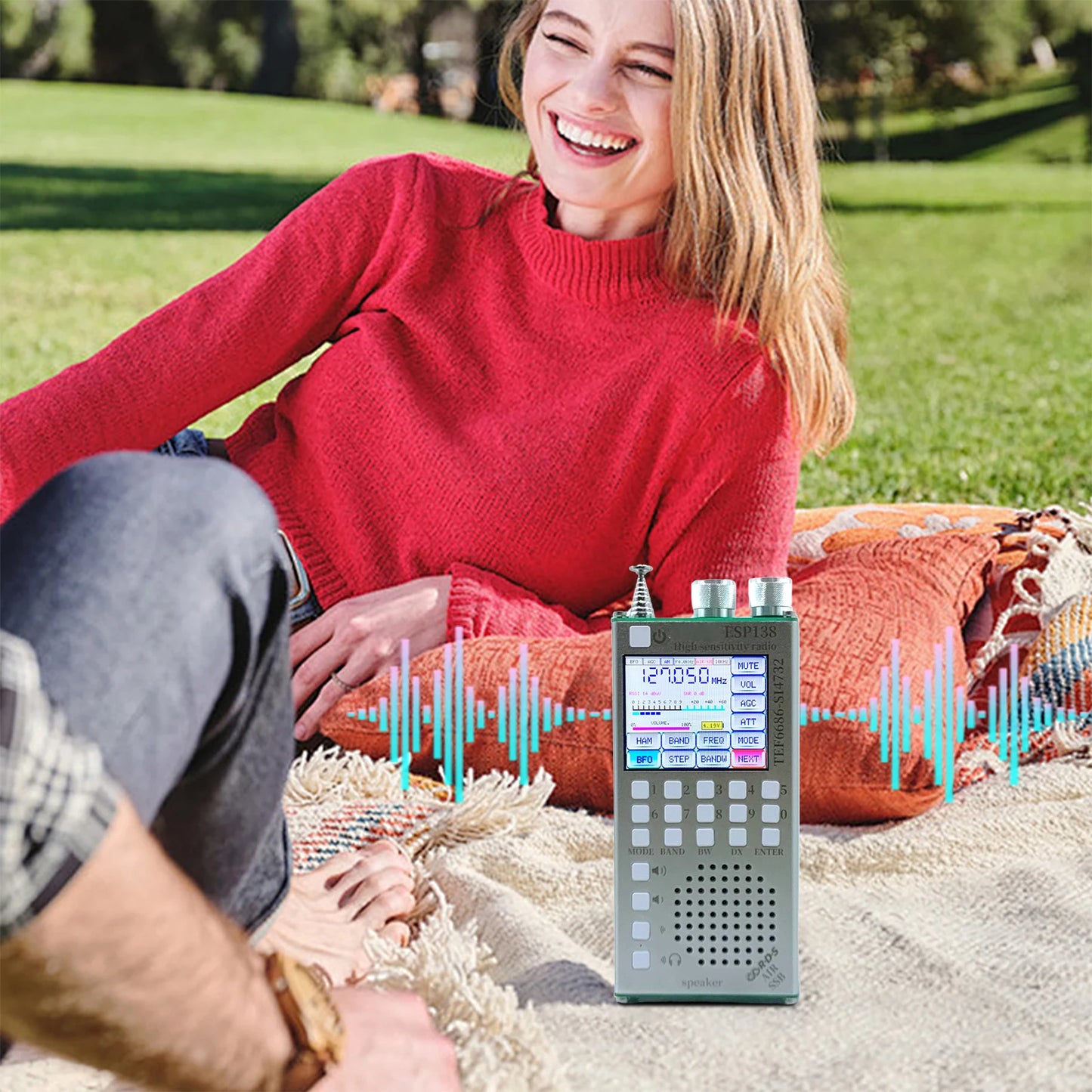 Dual Modes High Sensitivity Radio 2500mAh RDS Data Display Radio ESP138 ESP32 SI4732 Hand-Held Radio Receiver for Indoor Outdoor