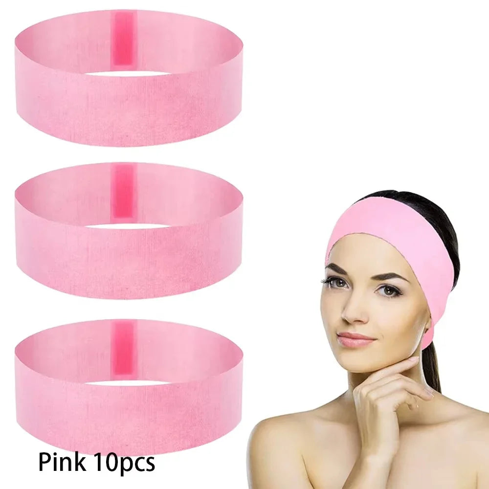 Disposable Spa Facial Headband Stretch Non-Woven Facial Headbands Soft Skin Care Hair Band For Esthetician Women Beauty Supplies