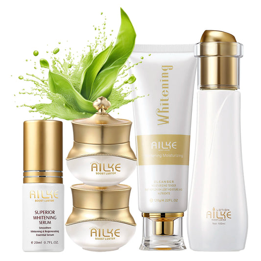 AILKE Whitening Anti-wrinkle Freckle Face Cream With Collagen Hyaluronic Acid Rose Skin Care Women Korean Facial Moisturizer Set