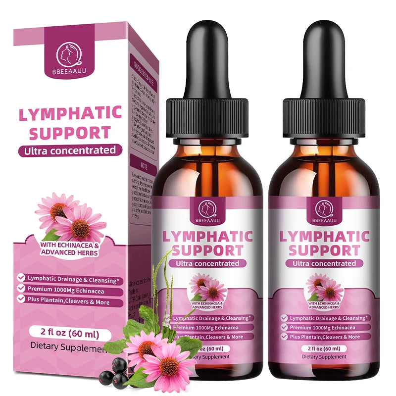 Lymphatic Drainage Drops for Immune,Lymph System Support,Cleanse & Detox,Liver Health with Echinacea,Elderberry,Burdock,Non-GMO