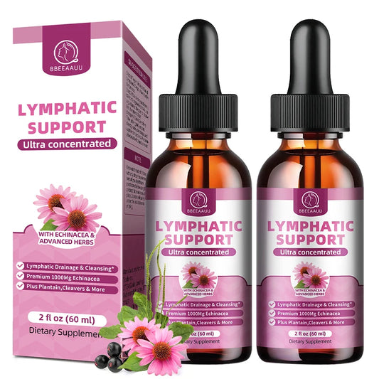 Lymphatic Drainage Drops for Immune,Lymph System Support,Cleanse & Detox,Liver Health with Echinacea,Elderberry,Burdock,Non-GMO