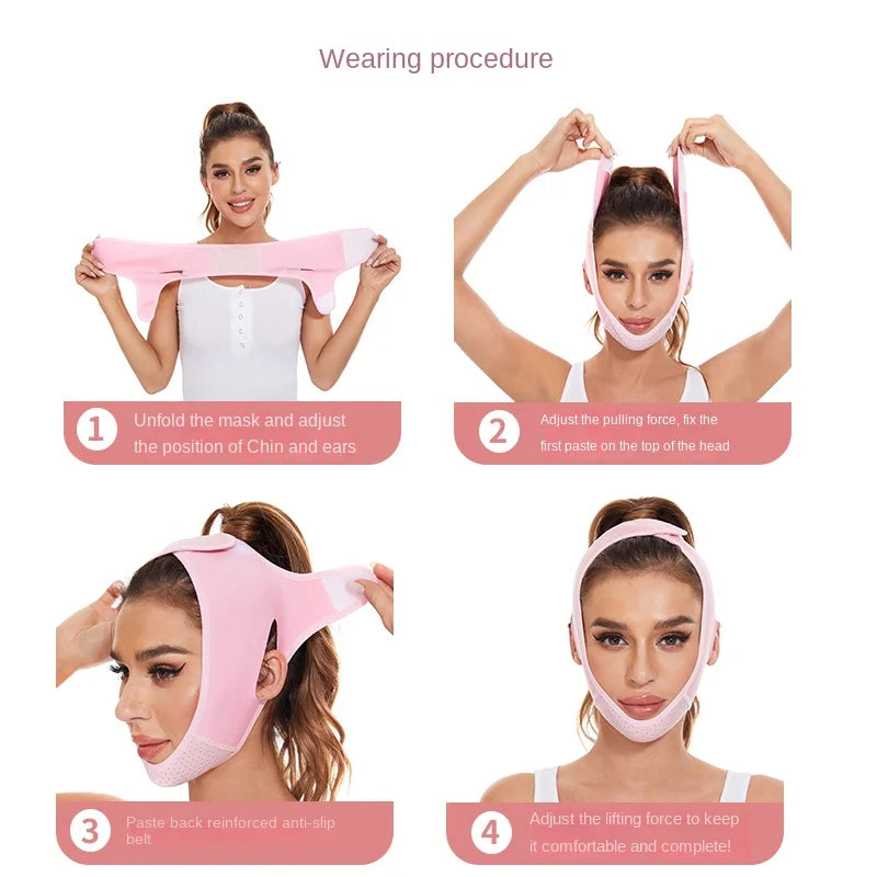 Reusable Double Chin Reducer- V Line Mask -Double Chin Remover-Facial Slimming Chin Strap-Chin Up Mask Face Lifting Belt V Shape