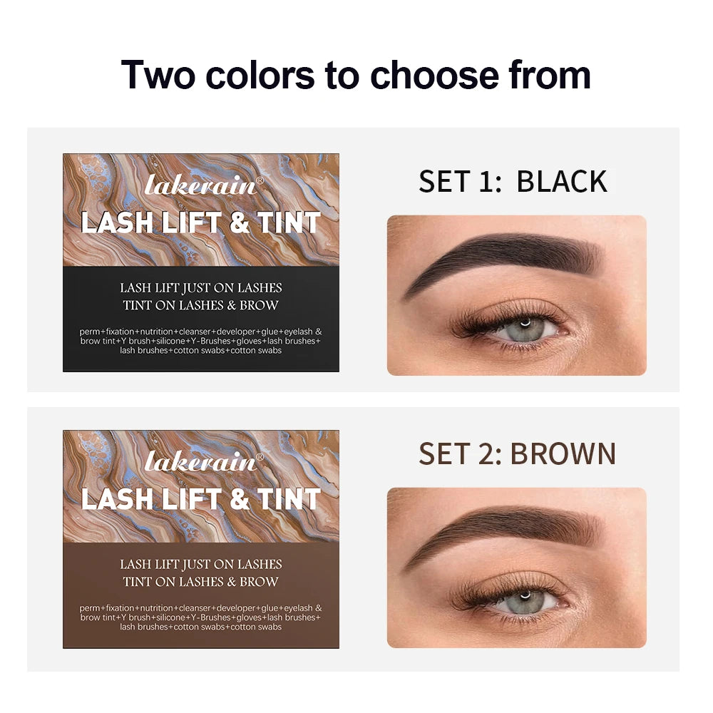 Lakerain Lash Lift and Tint Kit Professional Eyelash Lifting Perming Dyes Lashes Tint Woman Makeup Tool Curling Lashing Home Use