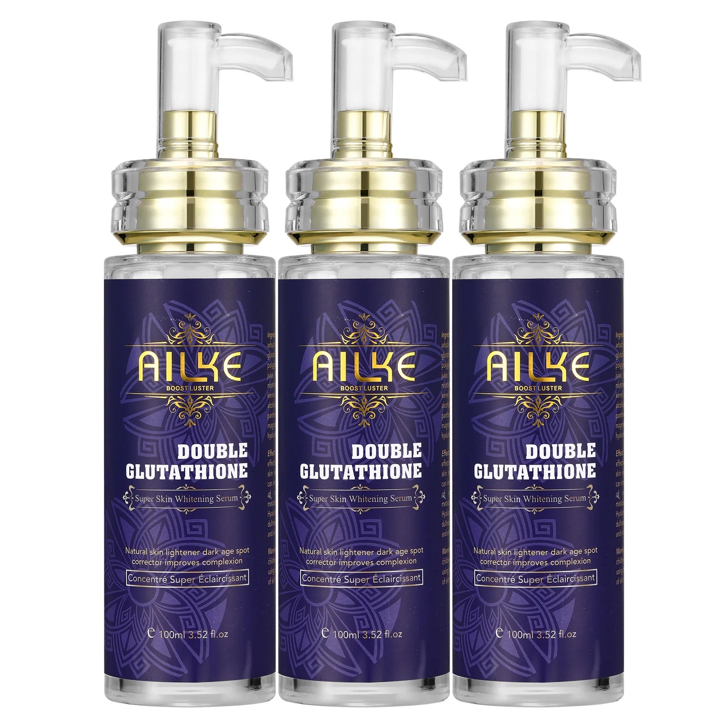 AILKE Glutathione Whitening Serum, Reduce Dark Spots, Clean Skin, Moisturizing, Hydrating, For Face And Body, 100ml/3.52 fl oz