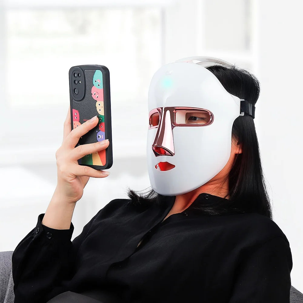 7 Colours LED Light Therapy Face Beauty Facial Devices For Anti-Aging Rejuvenation Brighten Facial Skin Tighten Rejuvenation