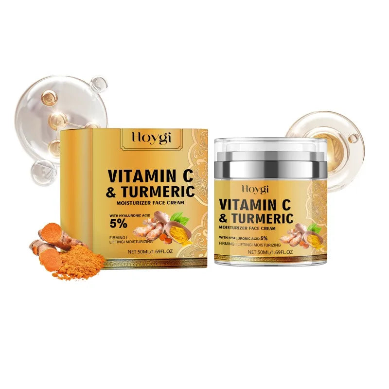 1-4PCS Turmeric Collagen Face Cream Anti Wrinkle Moisturizer Brightening Whitening Firming Skin Care Reduces Fine Lines