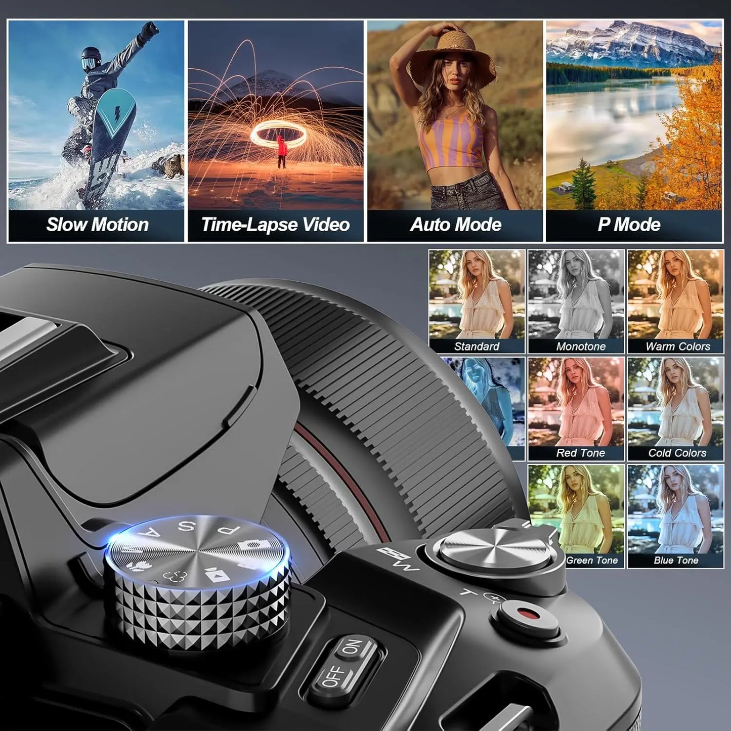 NBD 5K Digital Cameras for Photography 16X Optical Zoom Camera with WiFi & App Control, Vlogging Camera with 180°Flipable Screen