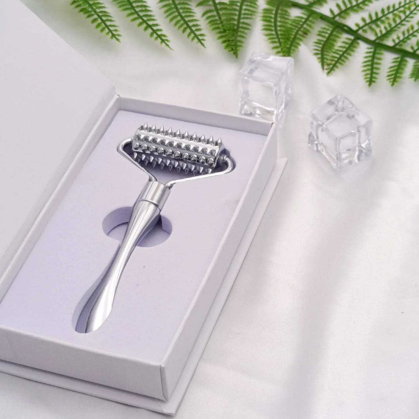 Zinc Alloy Microneedle Roller Facial Wrinkle Remover Manual Massager Micropin Skincare Beauty Tool Device Dermaroller for Face