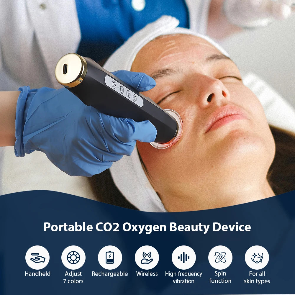Facial CO2 Oxygen Bubble Machine Rechargeable Exfoliate Device Handheld Facial Clean Machine Wrinkle Removal Beauty Device