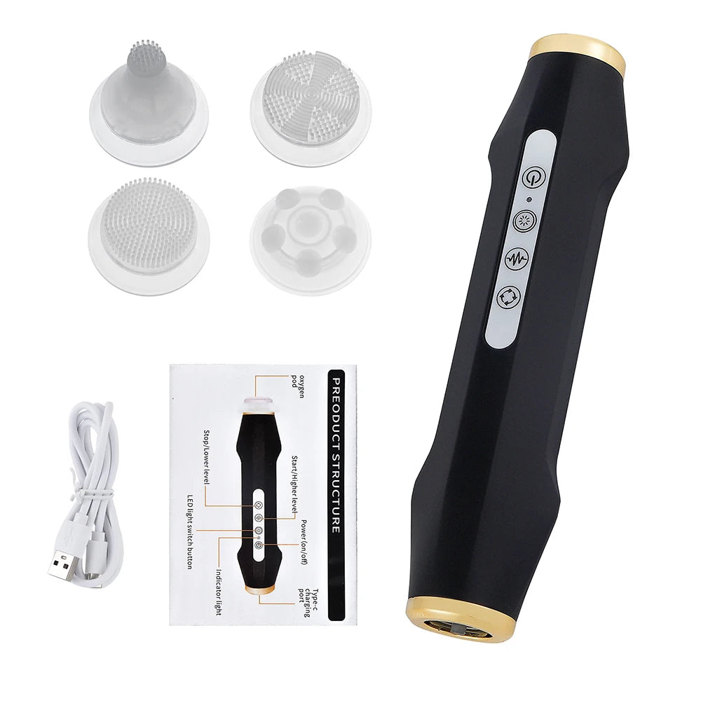 Facial CO2 Oxygen Bubble Machine Rechargeable Exfoliate Device Handheld Facial Clean Machine Wrinkle Removal Beauty Device