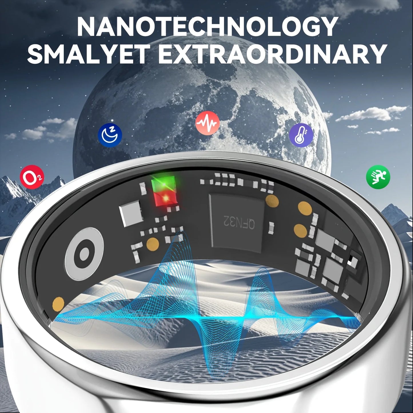 2025 New For Smart Ring Men Women, Heart Rate and Blood Oxygen Monitor Smartring IP68 & 3ATM Waterproof, Multi-sport Mode