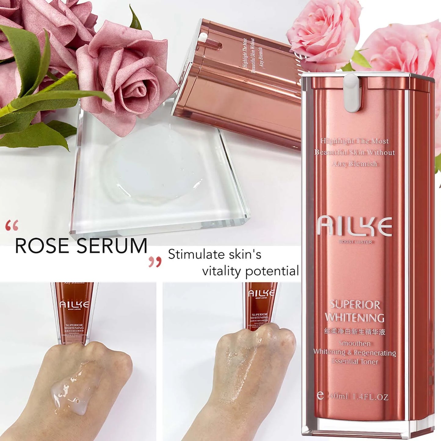 AILKE Super Lightening Face Serum, Clean Skin, Brighten, Hydrating, Moisturizing, Reduce Dark Spots, Pigmentation, Melanin