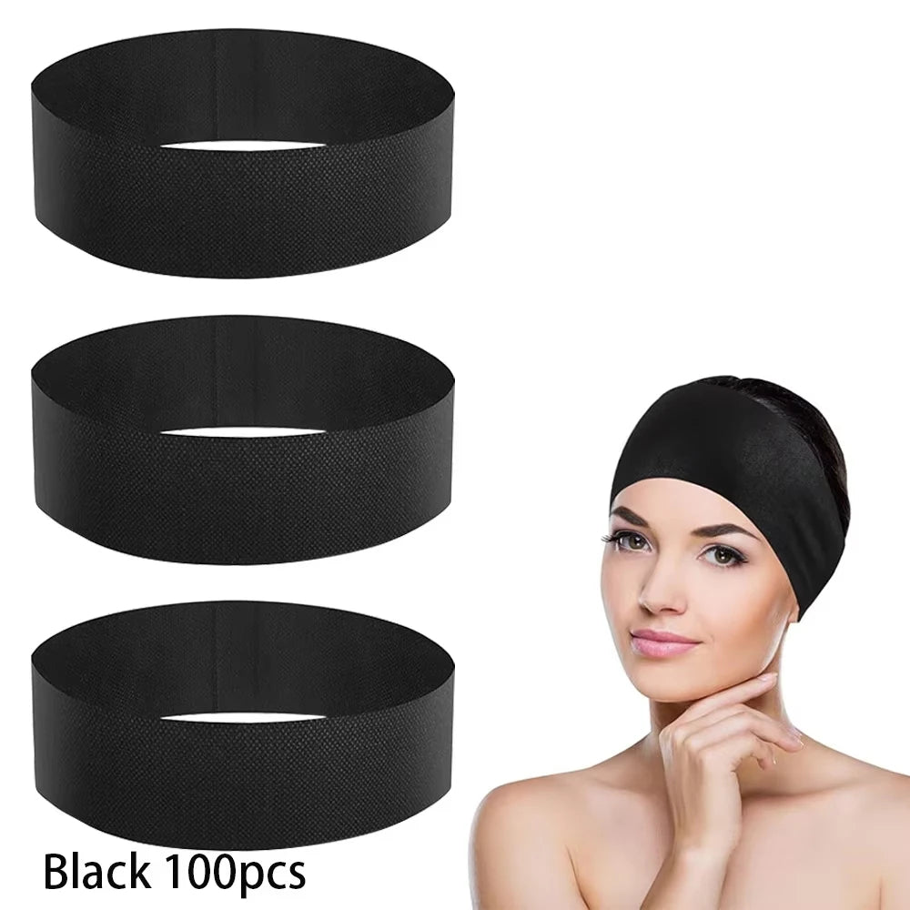 Disposable Spa Facial Headband Stretch Non-Woven Facial Headbands Soft Skin Care Hair Band For Esthetician Women Beauty Supplies