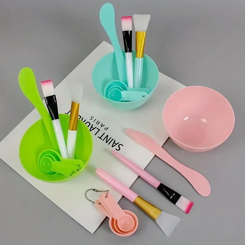 7PCS Face Mask Mixing Bowl Set DIY Facemask Mixing Tool with Silicone Facial Mask Bowl Makeup Brushes Spatula Beauty Skin Care