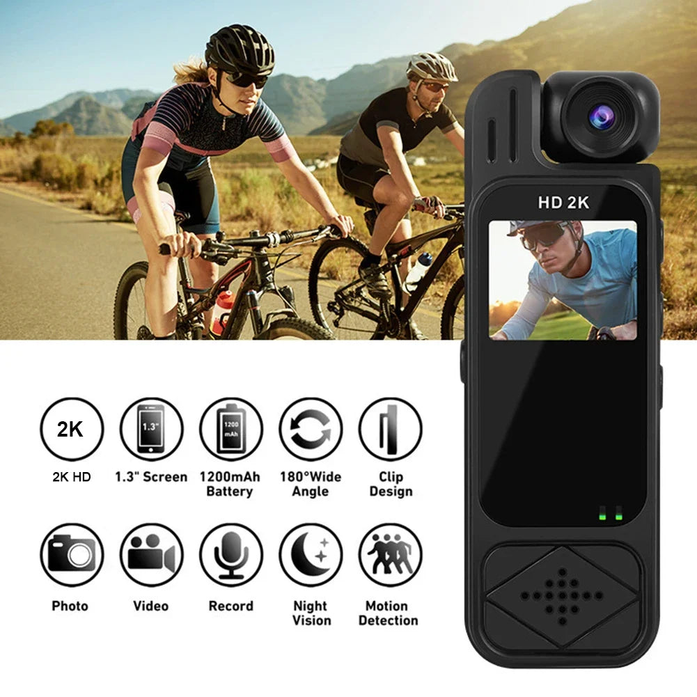 2K/1080P WiFi Video Camera Portable Small Digital Cameras Video Recorder Sports Action Body Cam Infrared Night Vision Camcorder