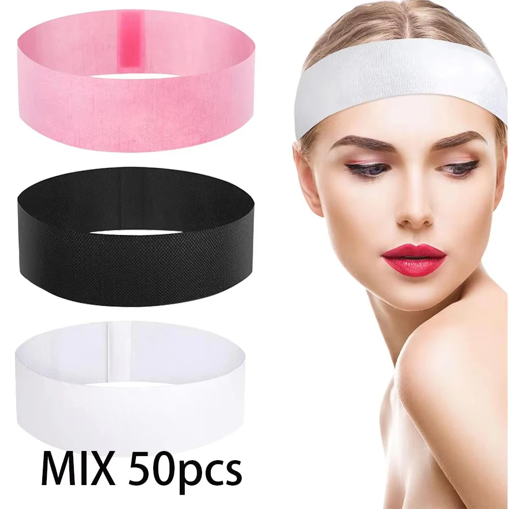 Disposable Spa Facial Headband Stretch Non-Woven Facial Headbands Soft Skin Care Hair Band For Esthetician Women Beauty Supplies