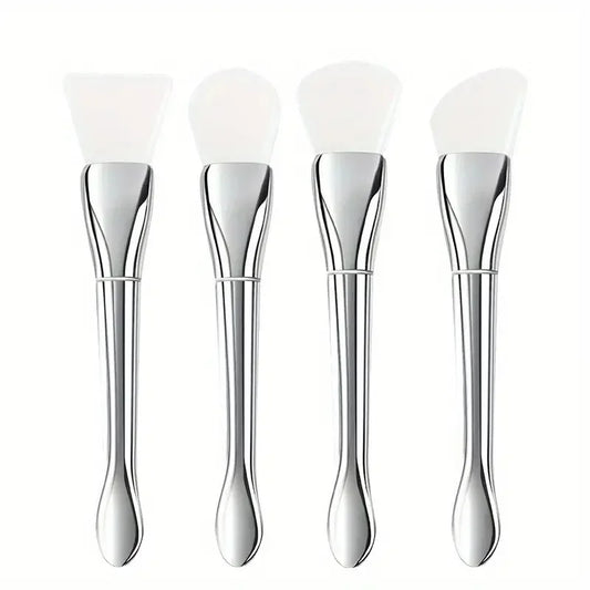 1/4 PCS Silicone Facial Mask Brush Soft Head with Scraper Integrated Dual-use Mud Film Brush DIY Film Adjusting Beauty Tools