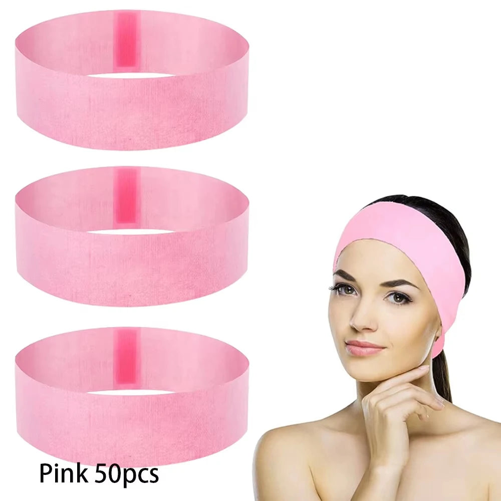 Disposable Spa Facial Headband Stretch Non-Woven Facial Headbands Soft Skin Care Hair Band For Esthetician Women Beauty Supplies
