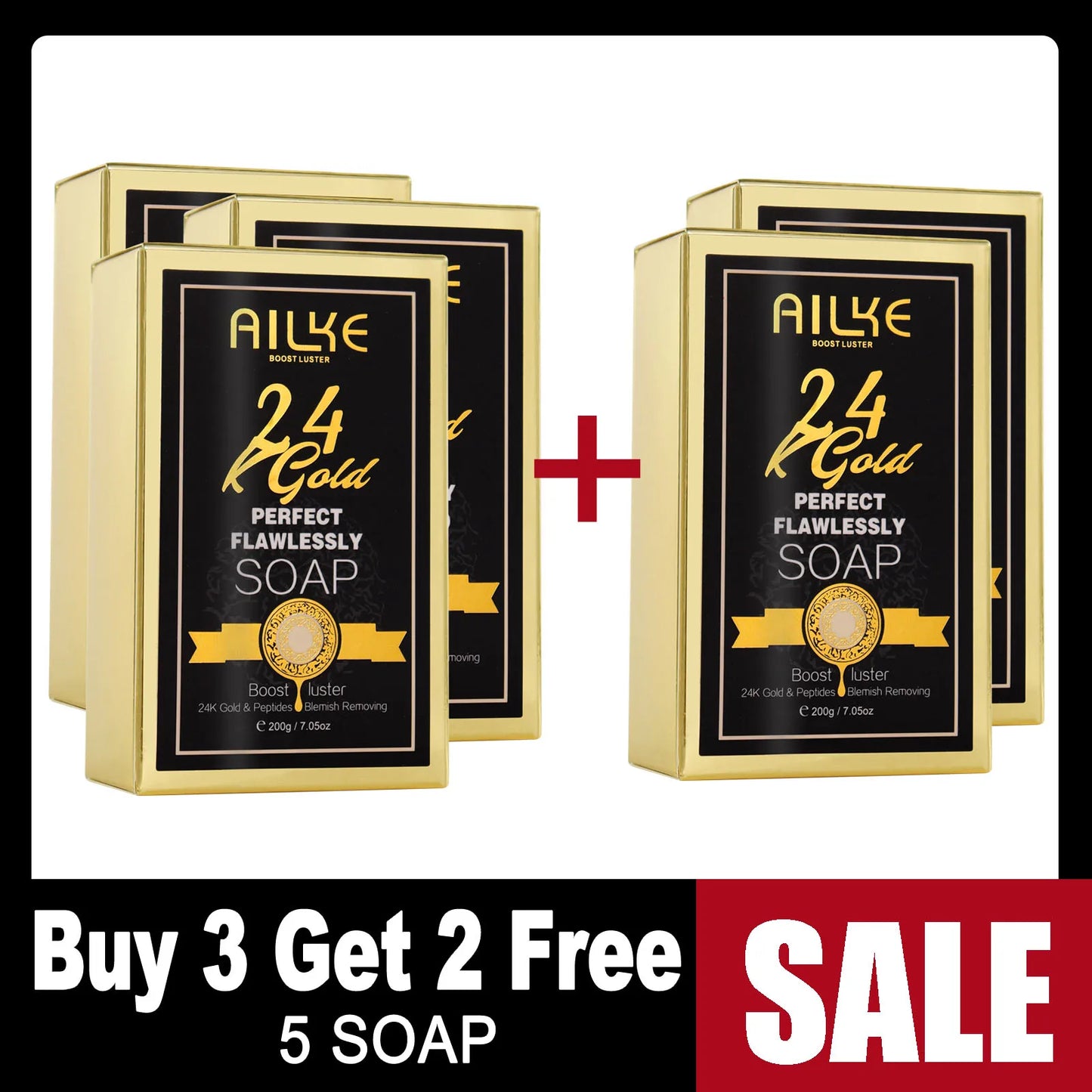 AILKE 24k Gold Whitening Range For All Skin Types, Remove Dark Spots, Wrinkles, Hyperpigmentation, Moisturizing, Hydration