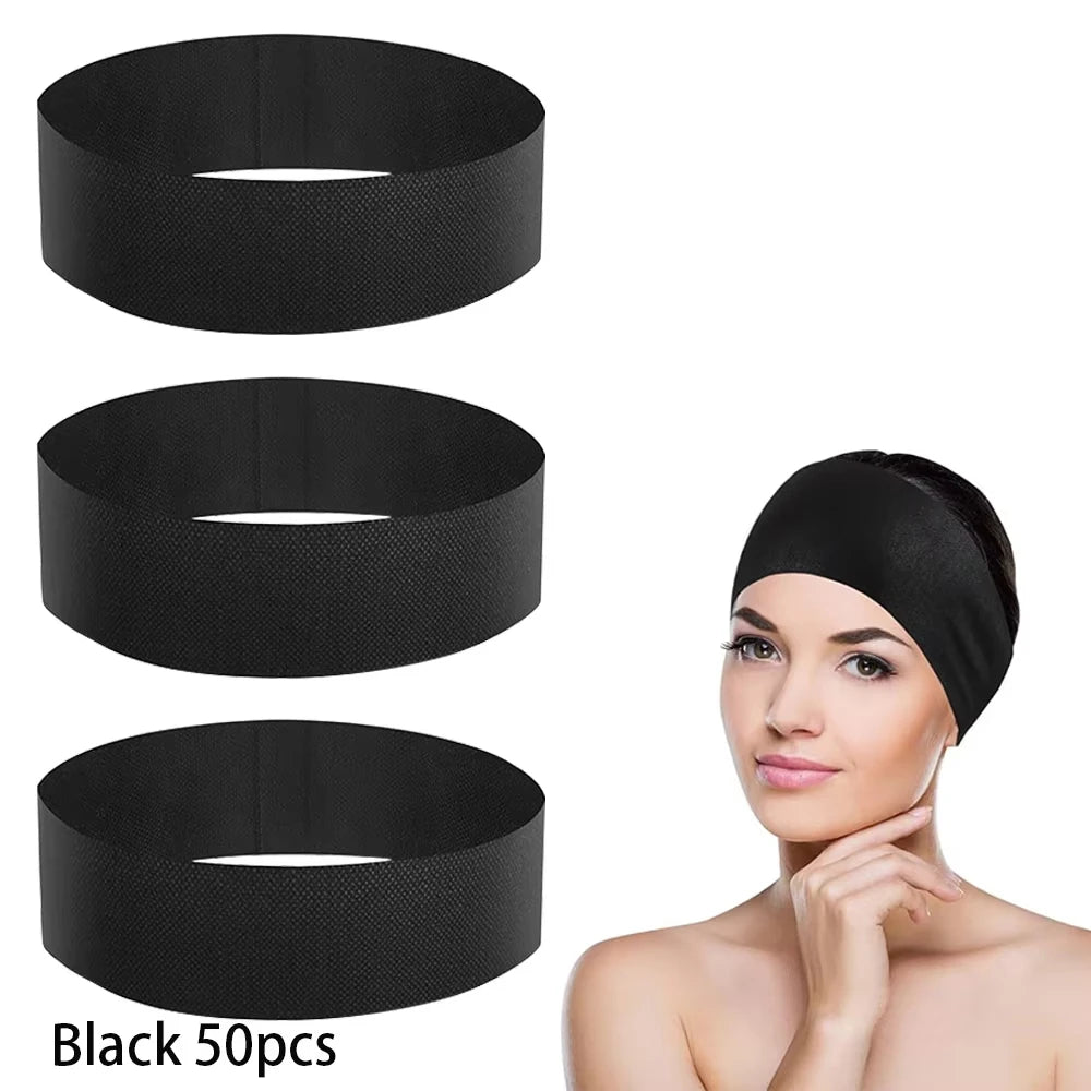 Disposable Spa Facial Headband Stretch Non-Woven Facial Headbands Soft Skin Care Hair Band For Esthetician Women Beauty Supplies